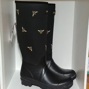 Joules Neoprene Welly Black Bees Sz7